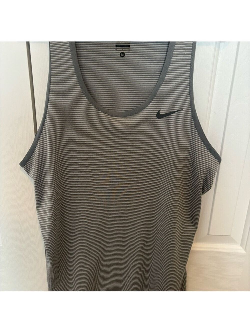 Nike Gray Striped Tank Top Athletic Activewear